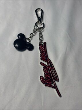 New Mickey Mouse Red & Black Keychain Bag Charm